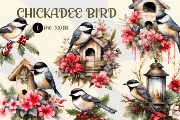 Download Watercolor Chickadee Winter Bird Clipart - Winter Collection