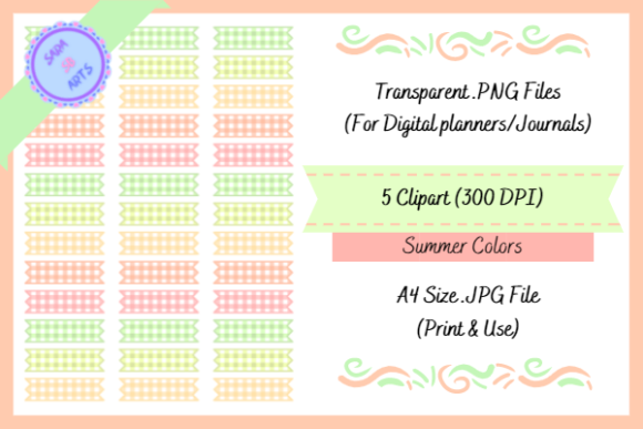 Download Cute Gingham Washi Tapes (Summer Colors) - Washi tapes Collection