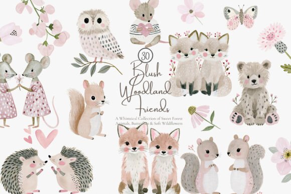 Download Oodland Animal Watercolor Clipart Set - Animal watercolor Collection