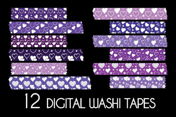 Download Purple Hearts Washi Tapes Patterns - Washi tapes Collection