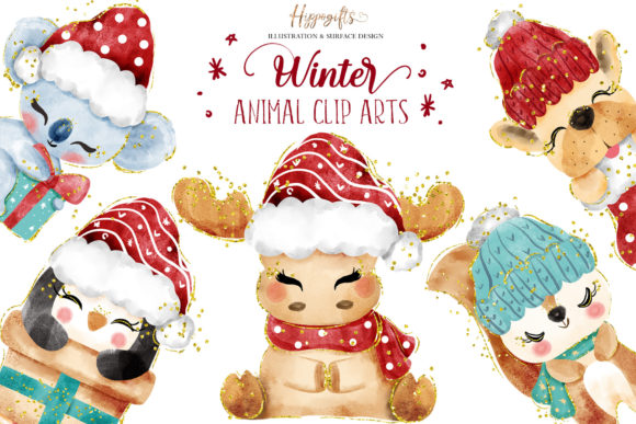 Download Winter Christmas Animal Cliparts - Winter Collection