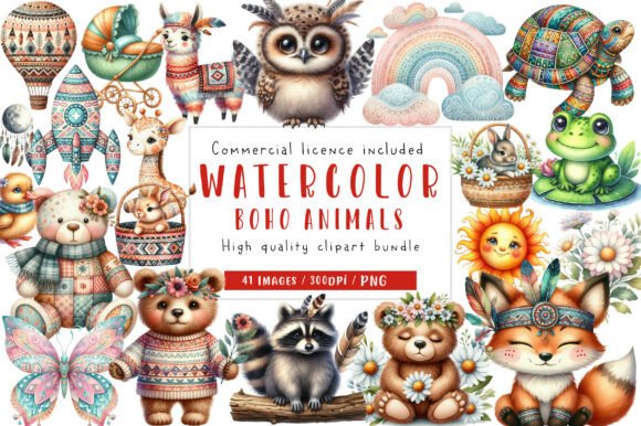 Download Boho Baby Clipart Bundle Boho Animals - Premium Resources