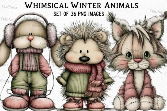Download Whimsical Winter Animals Clipart - Winter Collection