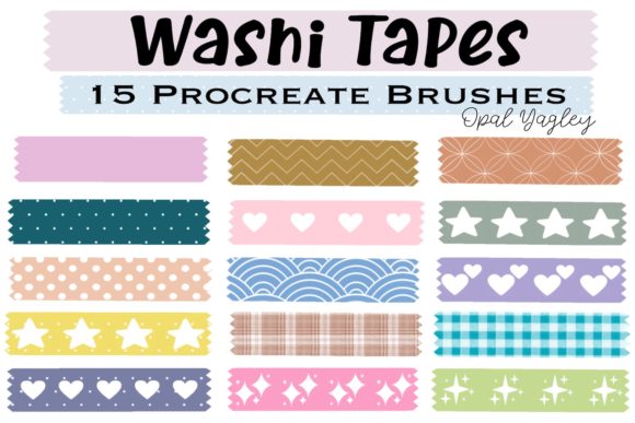 Download 15 Washi Tapes Procreate Brushes - Washi tapes Collection
