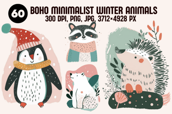 Download Boho Minimalist Winter Animals - Winter Collection