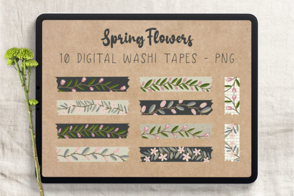 Download Spring Flowers Digital Washi Tapes - Washi tapes Collection