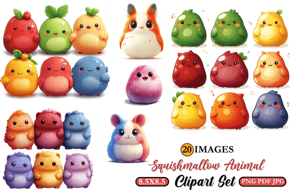 Download Squishmallow Animal Clipart Set - Animal clipart set Collection