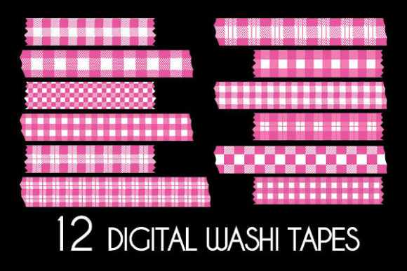 Download Bright Pink Plaid Washi Tapes Patterns - Washi tapes Collection