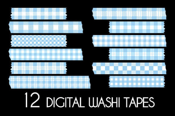 Download Pastel Blue Plaid Washi Tapes Patterns - Washi tapes Collection