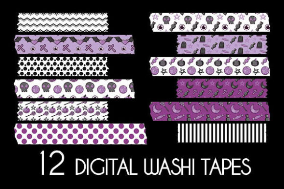 Download Purple Pastel Goth Washi Tapes Patterns - Washi tapes Collection