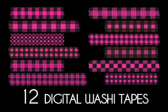 Download Bright Plaid Pink Washi Tapes Patterns - Washi tapes Collection