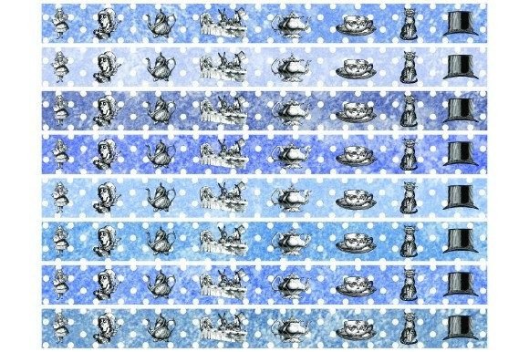 Download Alice in Wonderland Washi Tapes .1/6. - Premium Resources