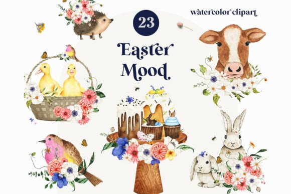 Download Easter Spring Animal Watercolor Clipart - Animal watercolor Collection
