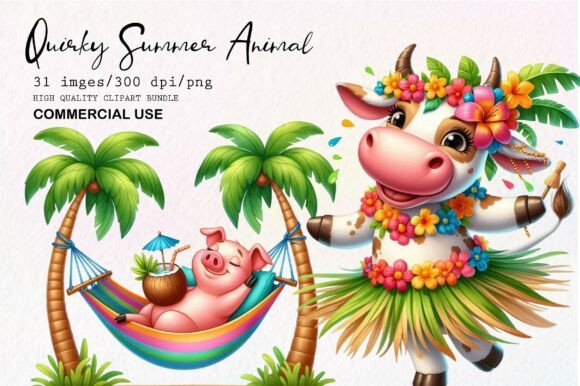 Download Quirky Animal Watercolor Clipart - Animal watercolor Collection