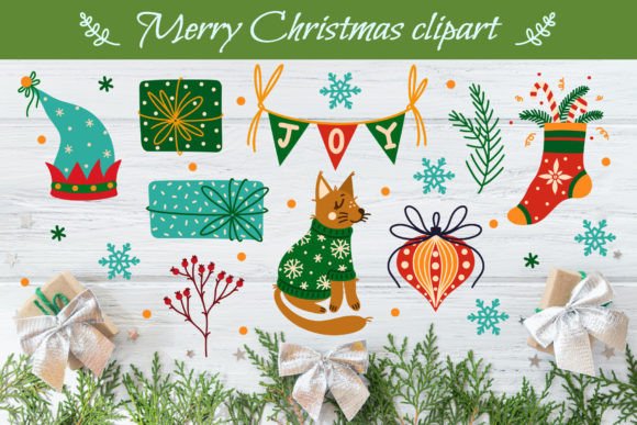 Download Merry Christmas, Cozy Winter Clipart SVG - Winter Collection
