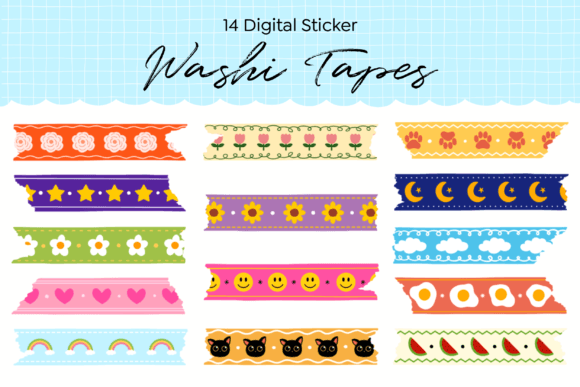 Download Digital Washi Tapes Cute Doodle - Washi tapes Collection