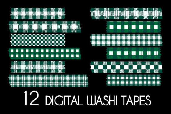 Download Dark Green Plaid Washi Tapes Patterns - Washi tapes Collection