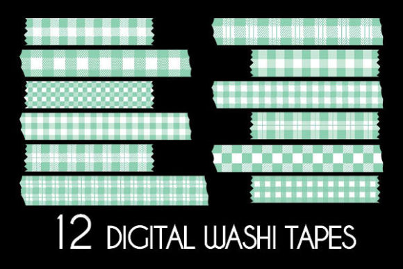 Download Mint Plaid Washi Tapes Patterns - Washi tapes Collection