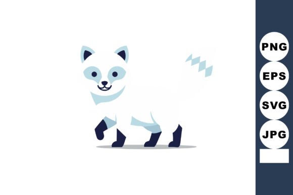 Download Arctic Fox Walking with White and Blue F - Premium Resources