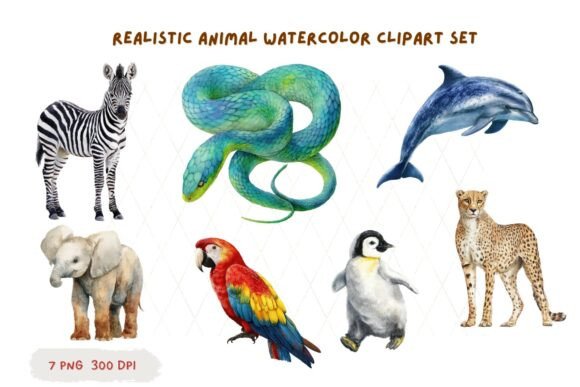 Download Realistic Animal Watercolor Clipart PNG - Animal watercolor Collection