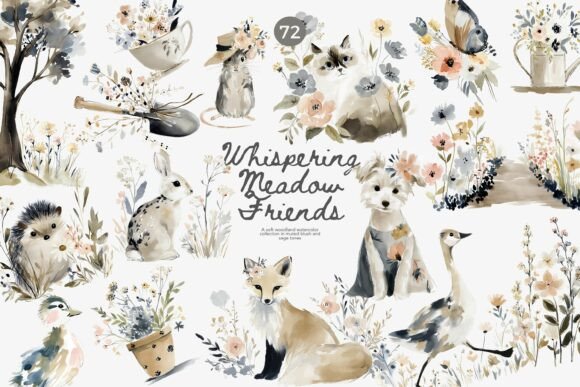 Download Woodland Nursery Animal Clipart Set - Animal clipart set Collection