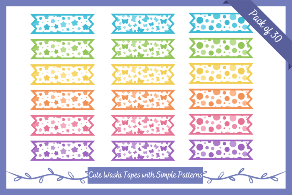 Download Printable Washi Tapes with Rainbow Color - Washi tapes Collection