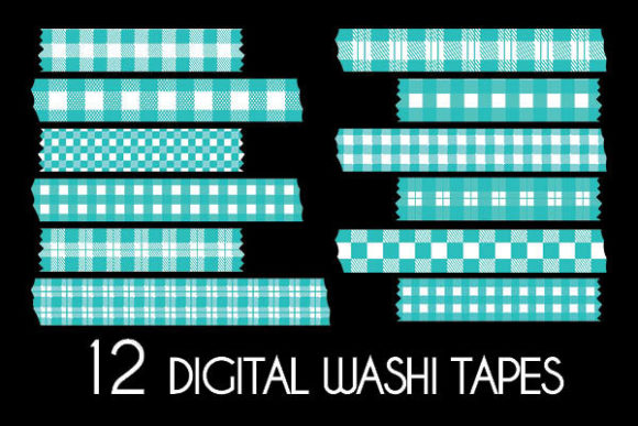 Download Pastel Teal Plaid Washi Tapes Patterns - Washi tapes Collection