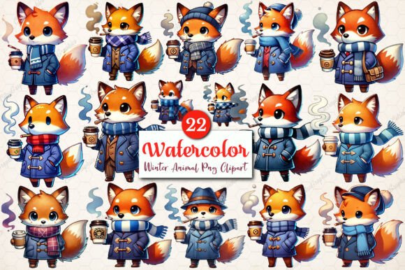Download Watercolor Winter Animals PNG Clipart - Winter Collection